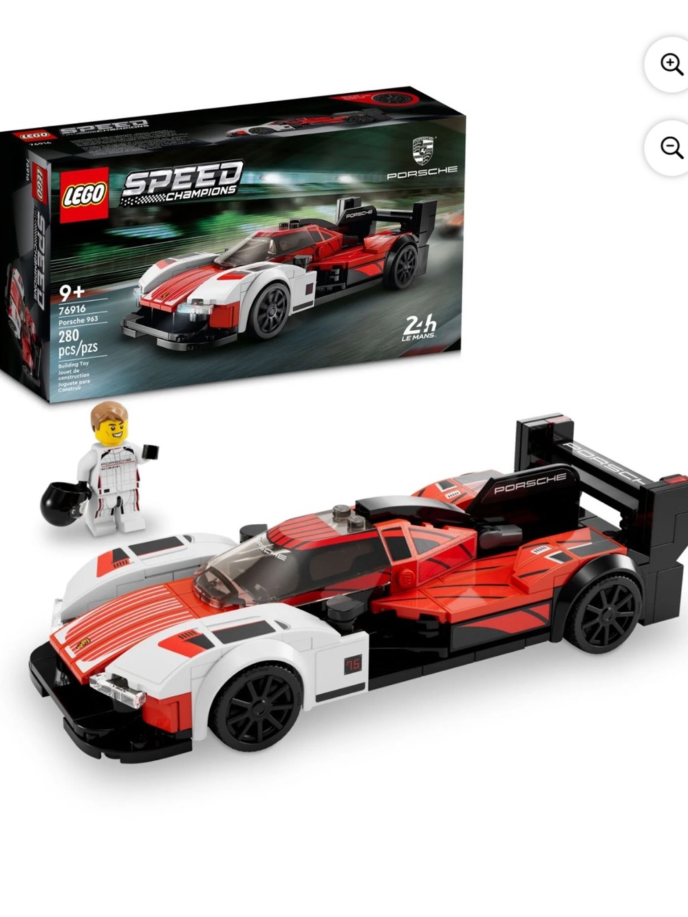 Lego Red, White & Black Porsche 963 Race Car Building Set